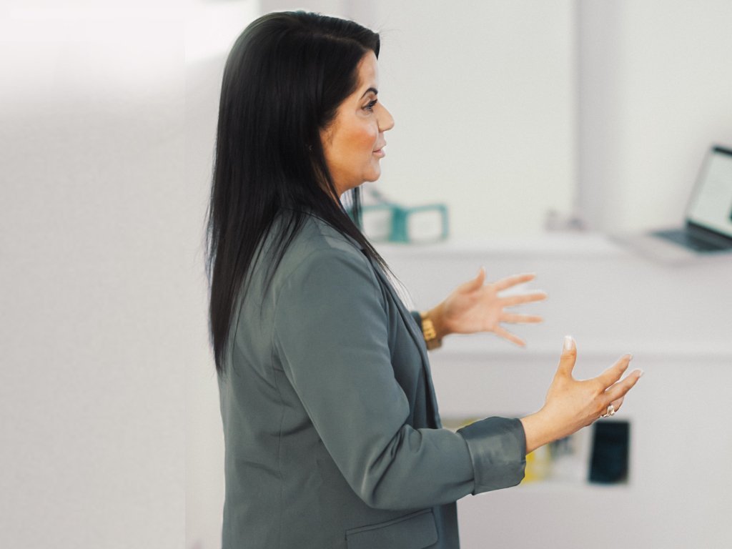 Dr. Lauren addressing delegates at her newly launched Aesthetic Training Academy.