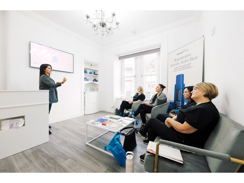 Dr Lauren giving her students an orientation session on safe medical aesthetic procedures at the ATA.