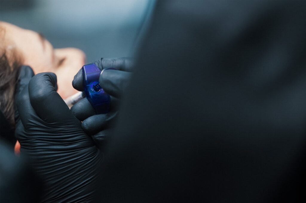 A student at the ATA learning how to inject fillers safely.